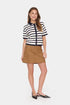 Saint Tropez Likam Striped Polo Cardigan Winter White Nightsky Stripe