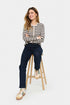 Saint Tropez Mila Striped Cardigan Gray Morn Mila Stripe