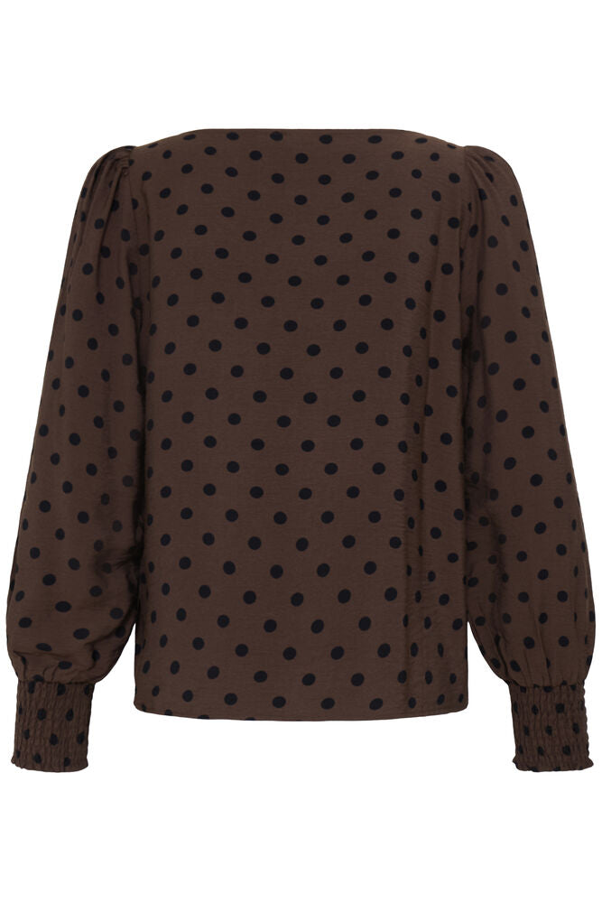 Fransa Adara Blouse Hot Fudge Dotty