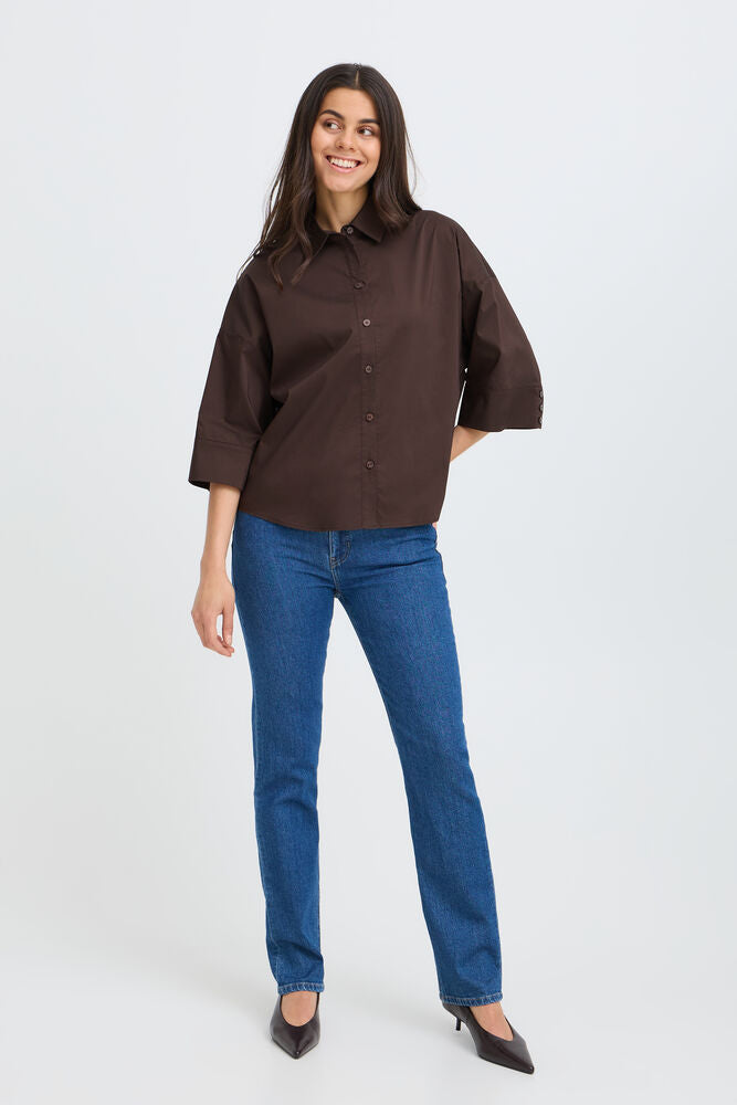 Fransa Cleo Shirt Hot Fudge