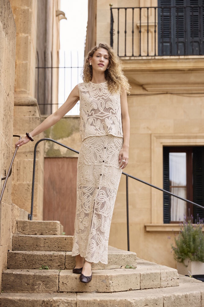 Fransa Prim Skirt Oatmeal