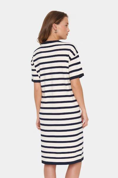 Saint Tropez Likam Striped Dress Winter White Nightsky Stripe