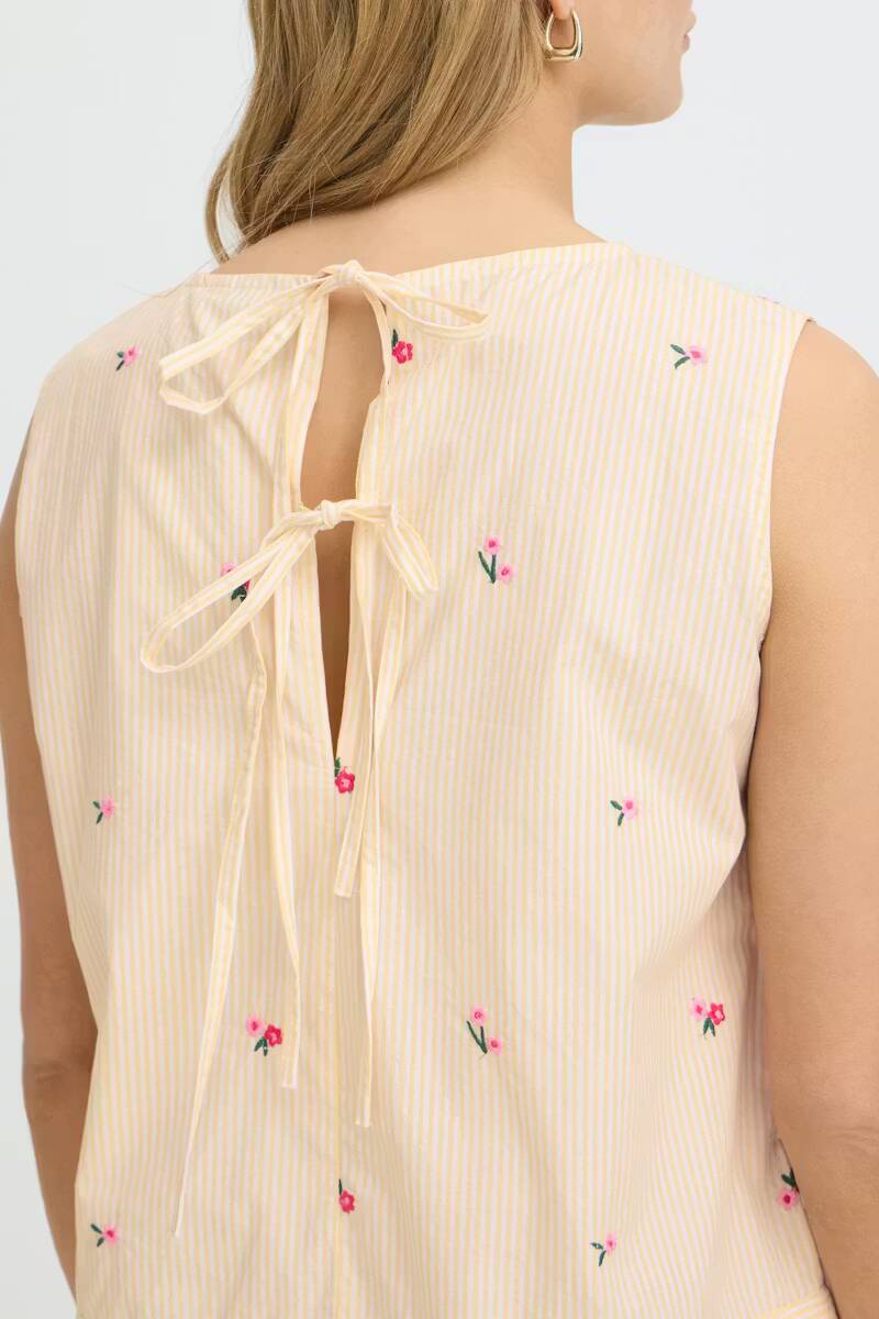 Fransa Bernie Blouse Yellow White Stripe Floral