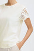 b.young Taimi Crochet Tshirt Optical White