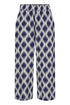 b.young Joella Crop Trousers Ogee Ikat Med Blue