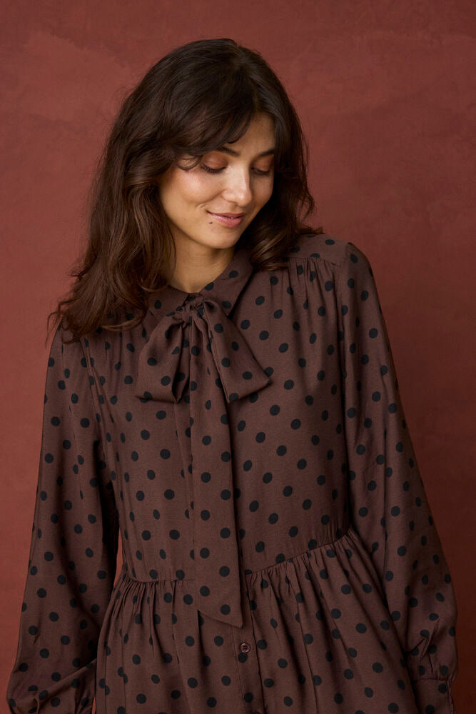 Fransa Adara Dress Hot Fudge Dotty
