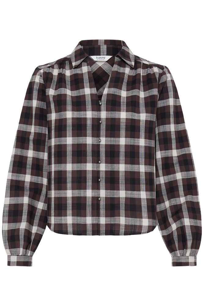 b.young Flanny Shirt Java Check