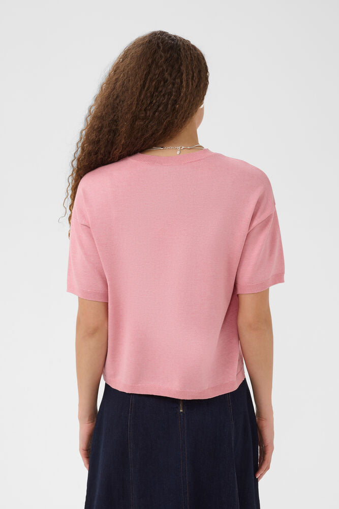 Saint Tropez Mila Boxy SS Pullover Cameo Pink Melange