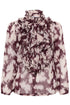 Saint Tropez Lilja Crinkle LS Shirt Winetasting Shadow Blooms