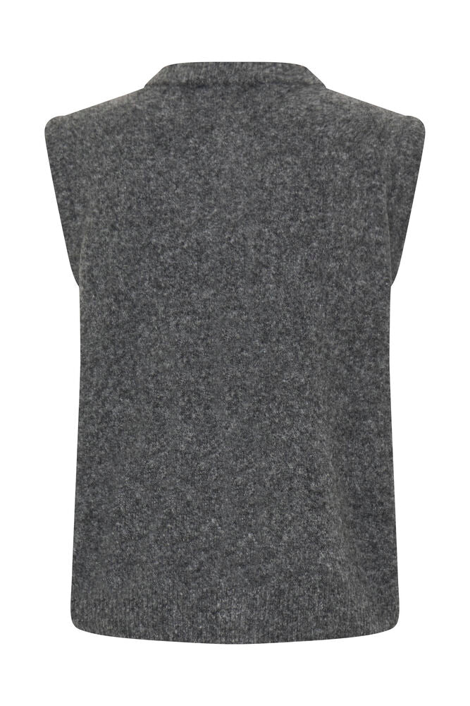 b.young Omea Vest Dark Grey Melange