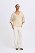 b.young Mobbe V-Neck Jumper Frosted Almond