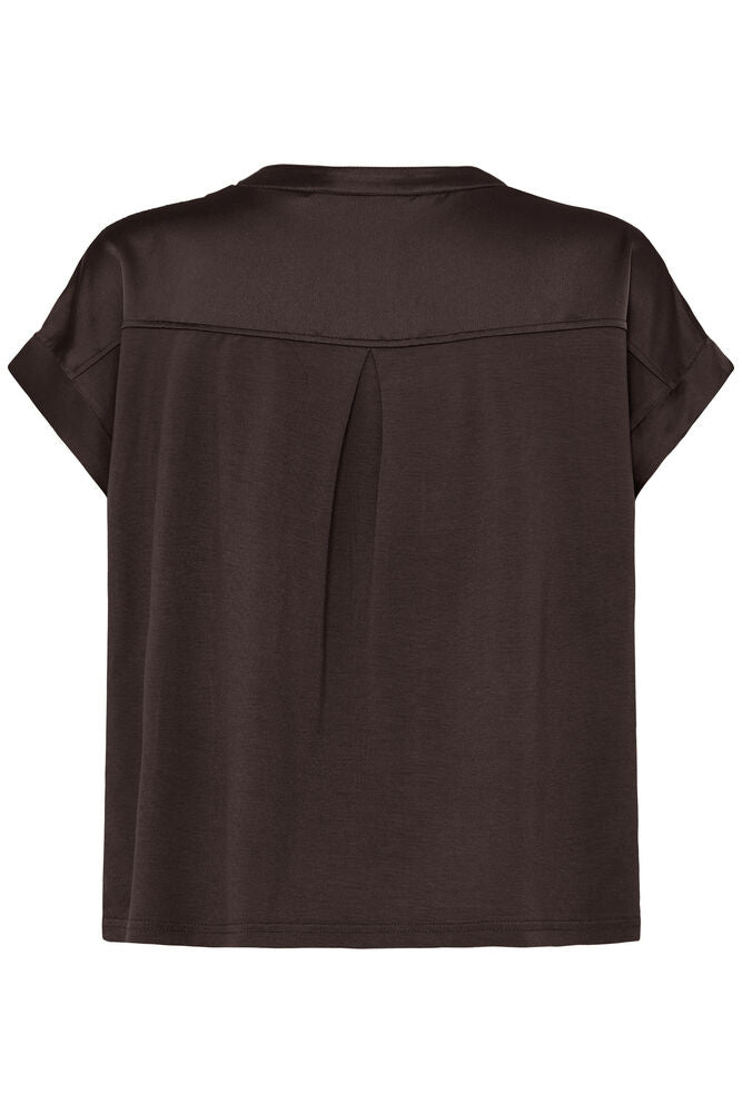 b.young Selita V Placket Neck  T-Shirt Java