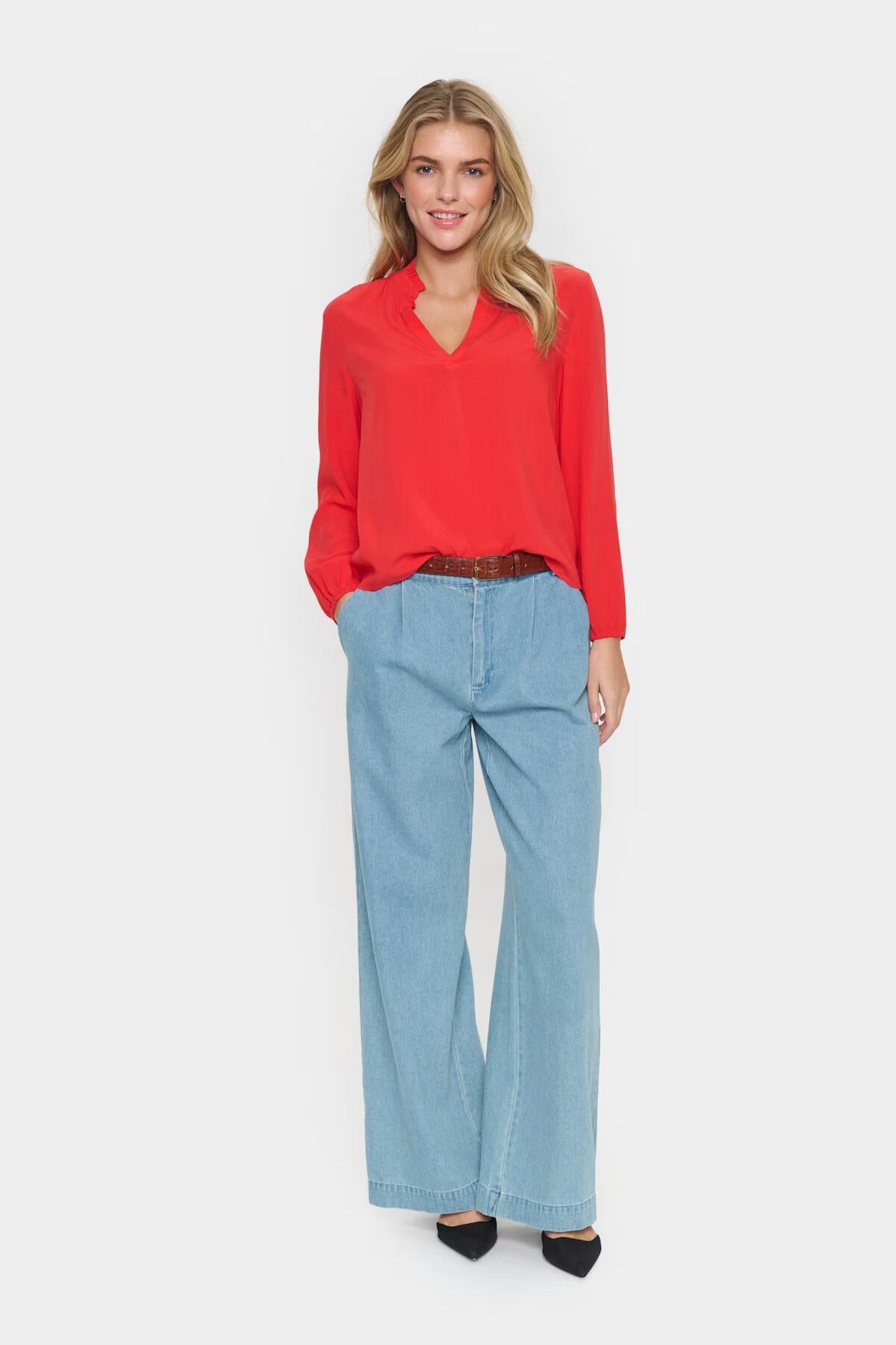 Saint Tropez Eda Blouse Flame Scarlet