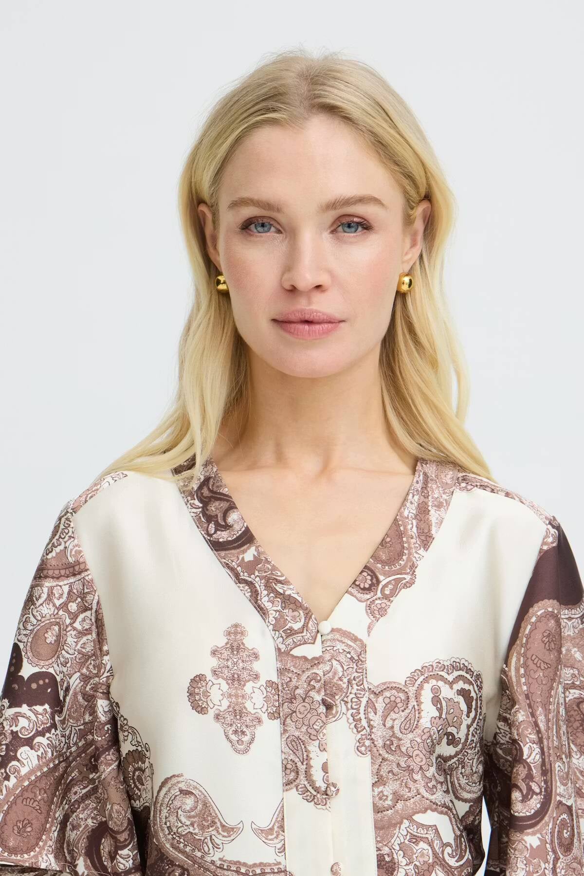 b.young Jannike Shirt French Roast Paisley