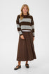 Saint Tropez Tayzie Pullover Chocolate Grey Melange Stripe
