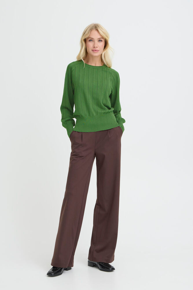 b.young Mmorla Pointelle Jumper Artichoke Green