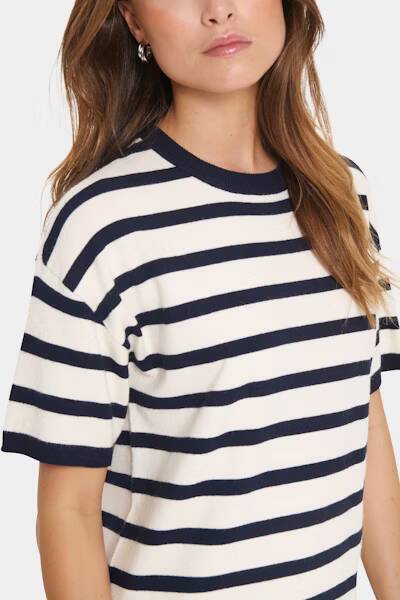 Saint Tropez Likam Striped Dress Winter White Nightsky Stripe