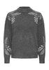 b.young Magge Emb Jumper Dark Grey Melange
