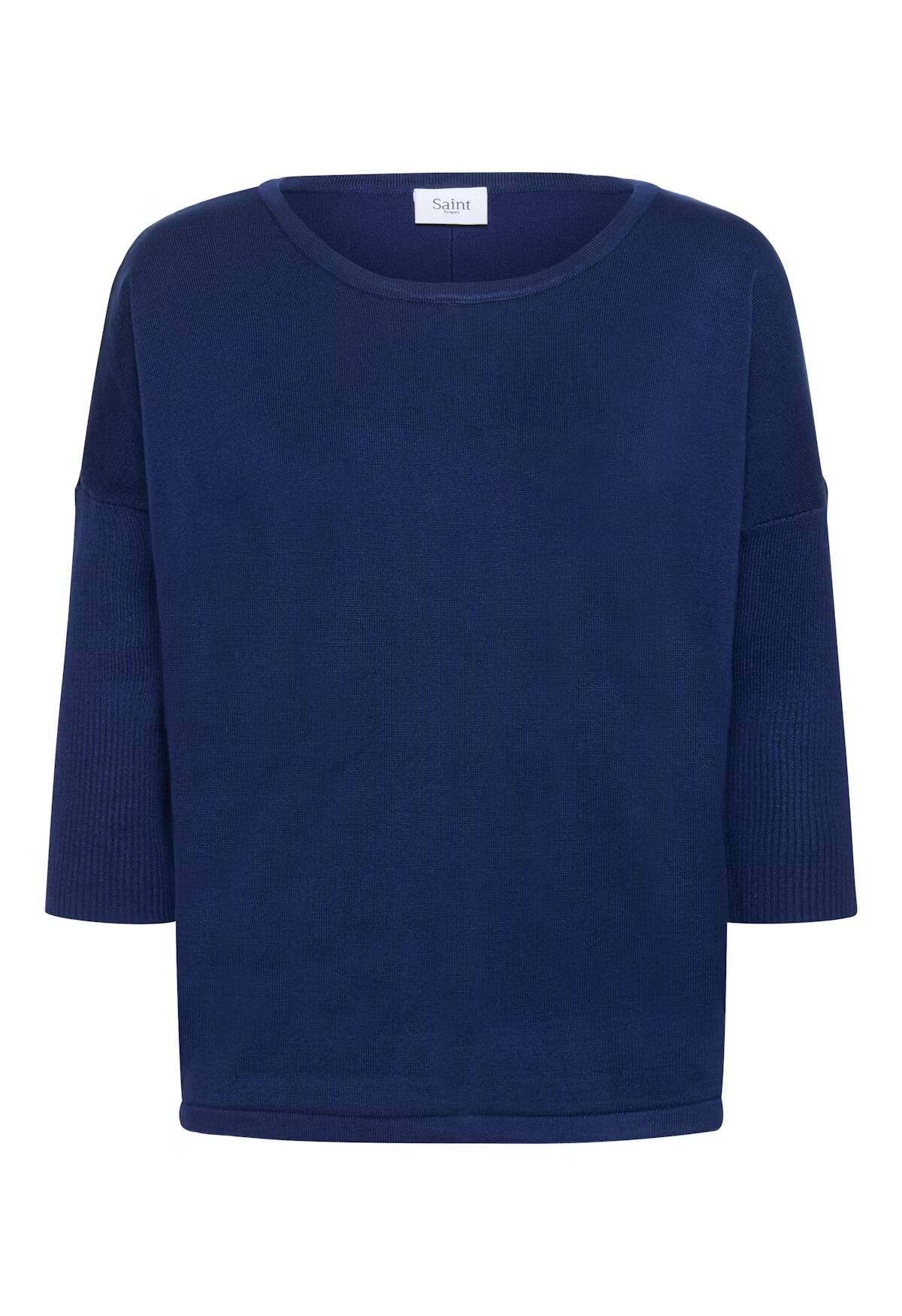 Saint Tropez Mila R-Neck Pullover Navy Peony