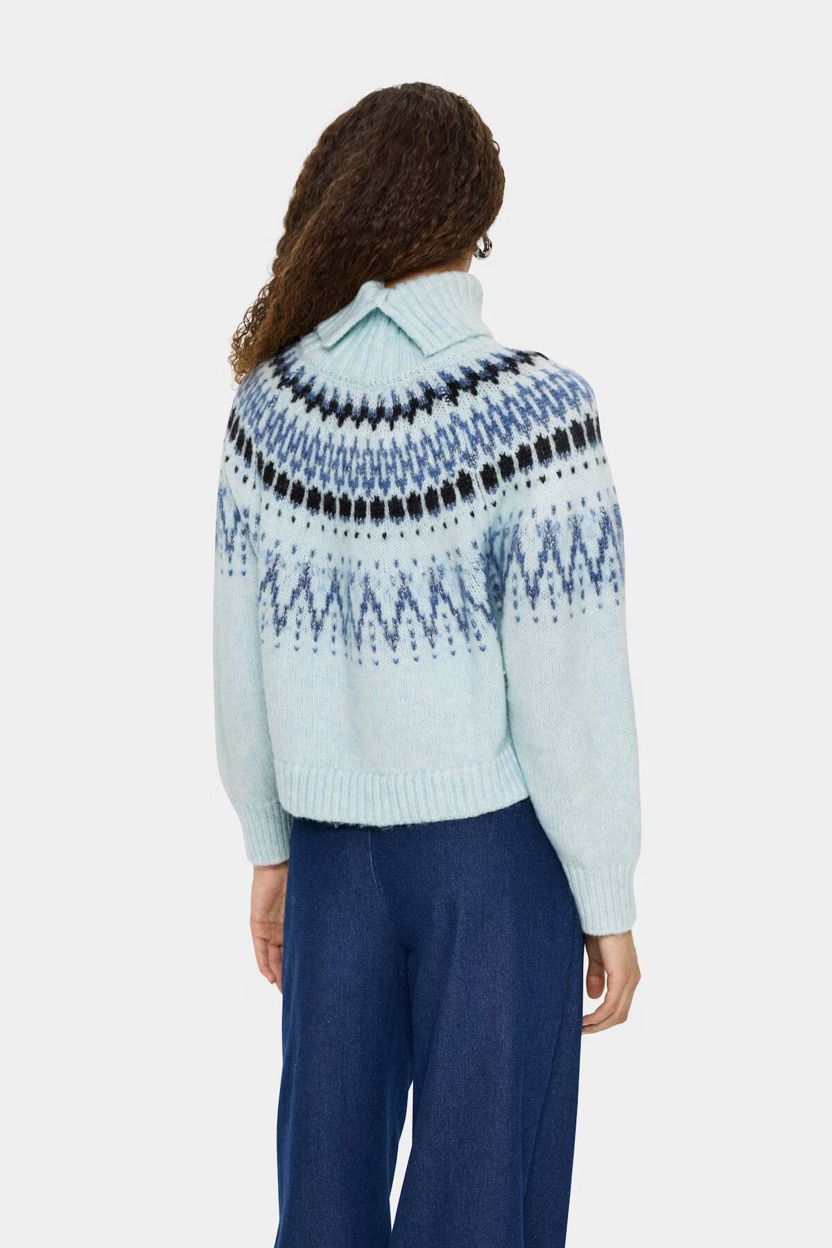Saint Tropez Megna Rollneck Pullover Starlight Blue Melange