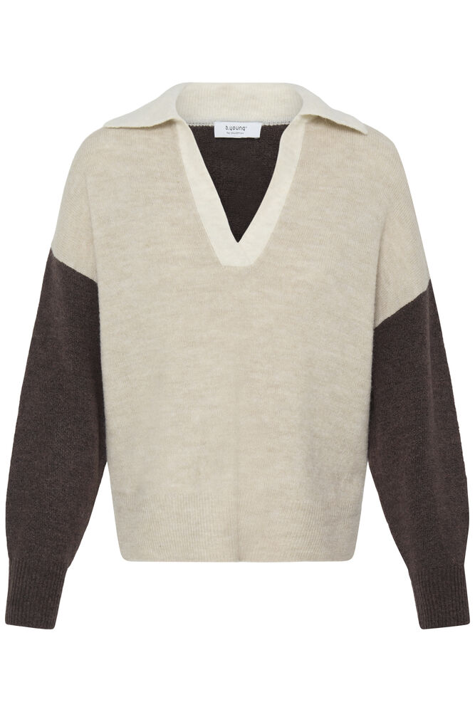 b.young Monna Polo Jumper Java Melange Color Block