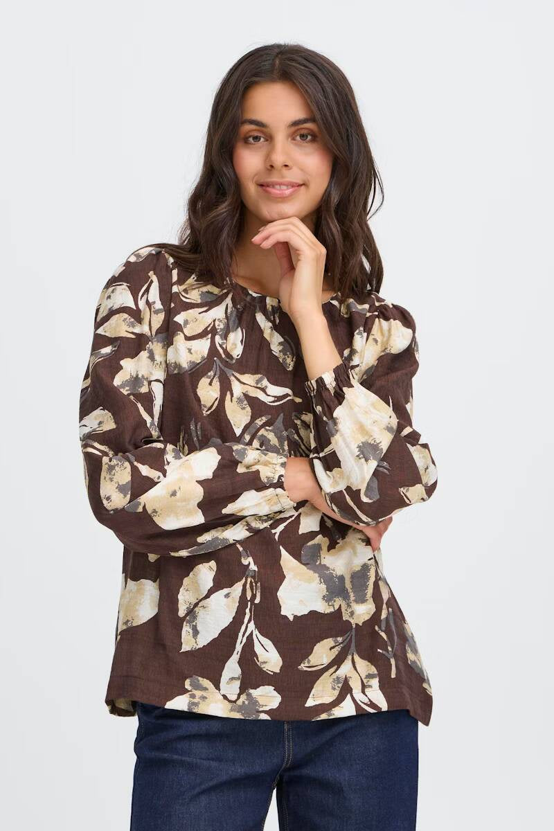 Fansa Ariana Blouse Dis Floral Fudge