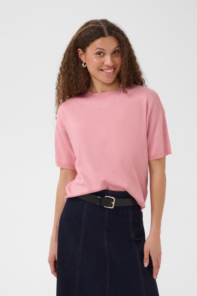 Saint Tropez Mila Boxy SS Pullover Cameo Pink Melange