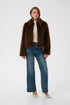 Saint Tropez Zaseline Faux Fur Jacket Chocolate Brown