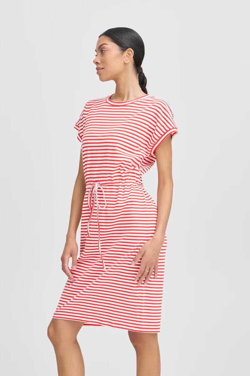 b.young Pandinna Jersey Dress Flame Stripe Mix