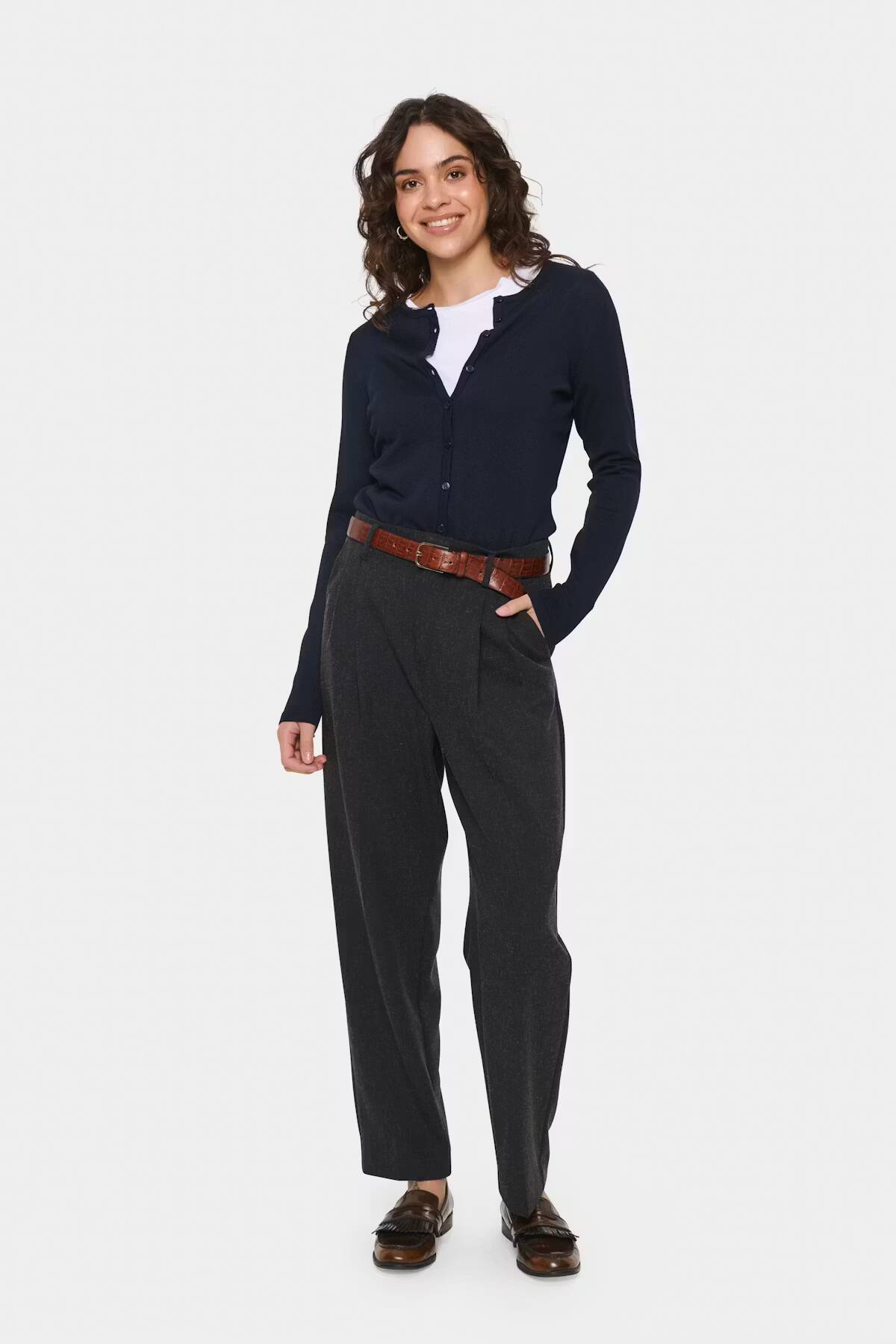 Saint Tropez Mila R-Neck Cardigan Night Sky