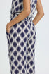 b.young Joella Crop Trousers Ogee Ikat Med Blue