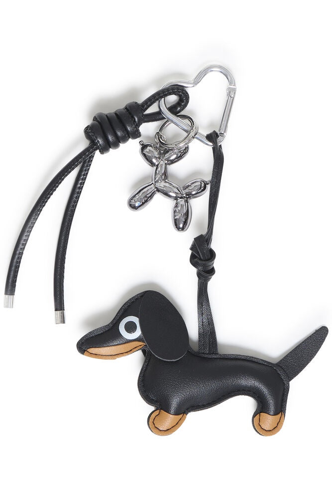 b.young Voila Dog Bag Charm Keyring Black Dachshund Charm