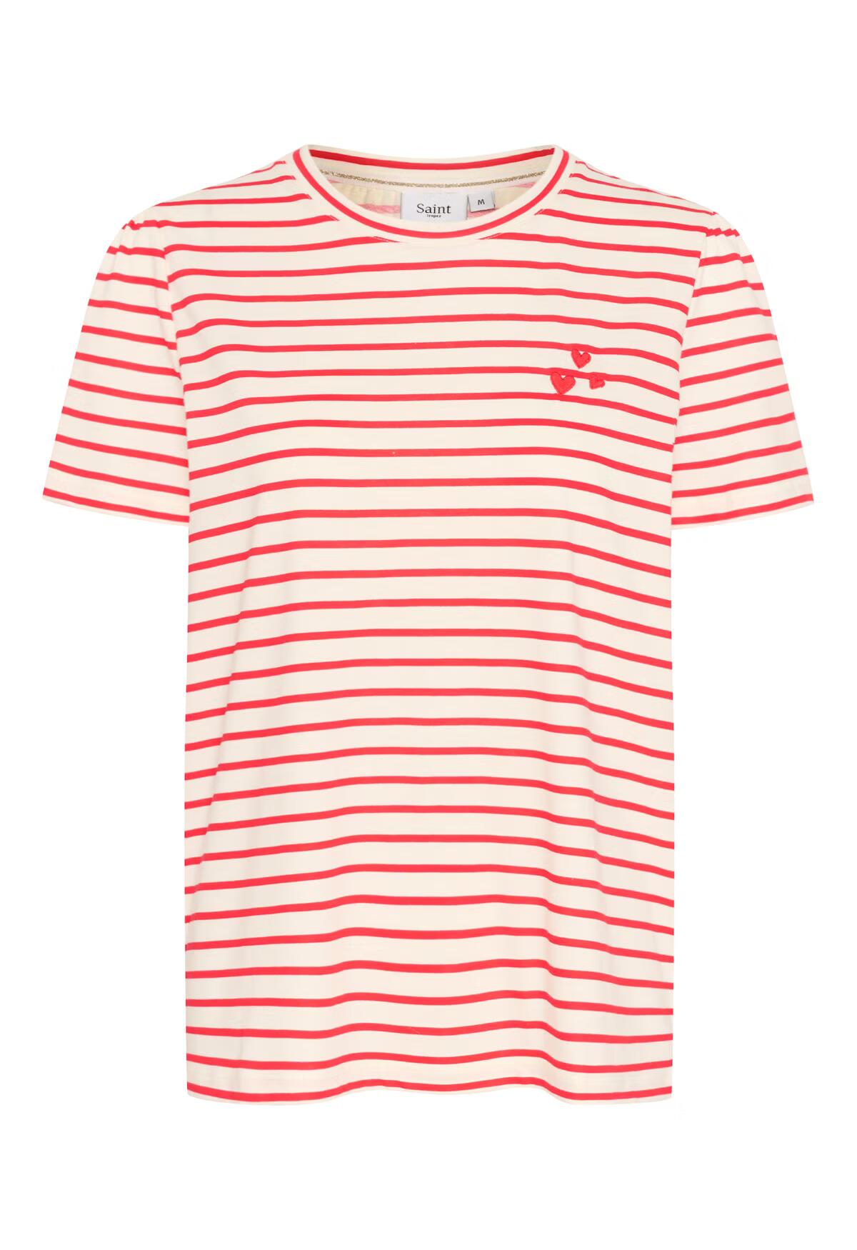 Saint Tropez Jucia T-Shirt Flame Scarlet White Stripe