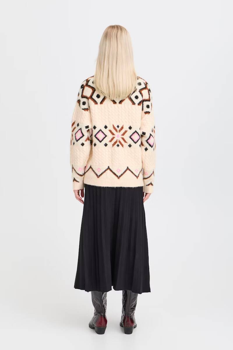 b.young Melpa Cardigan Birch Melange