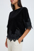 b.young Perlina Lace Hem Blouse Meteorite