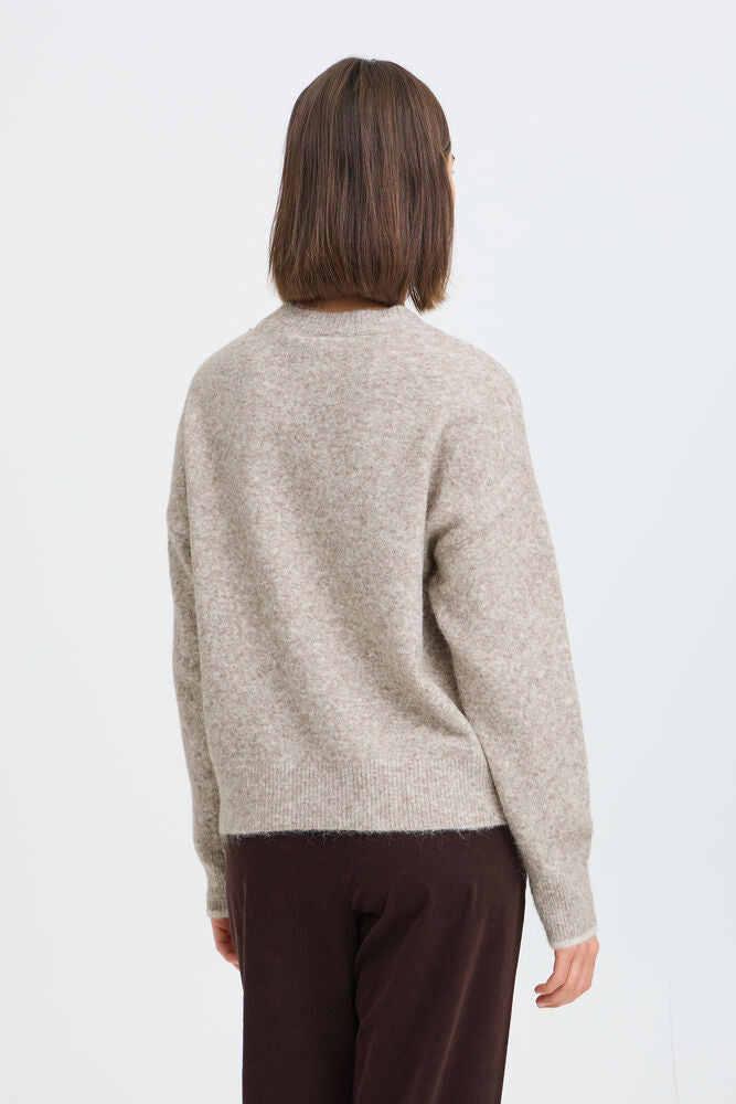 Fransa Florence Pullover Driftwood Text