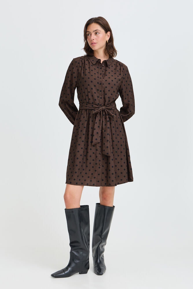 Fransa Adara Dress Hot Fudge Dotty