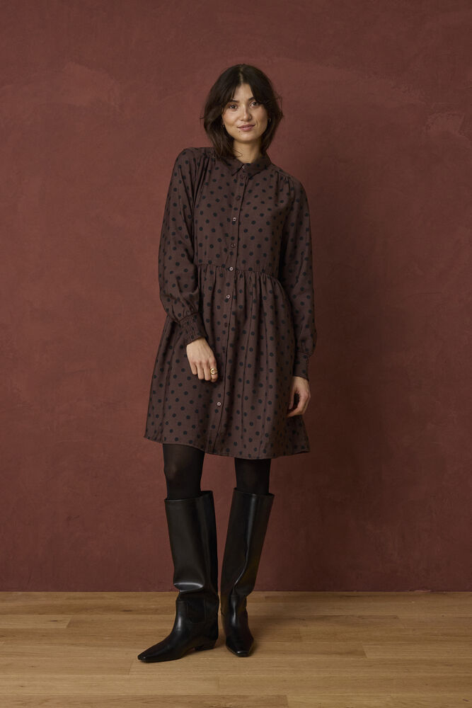 Fransa Adara Dress Hot Fudge Dotty