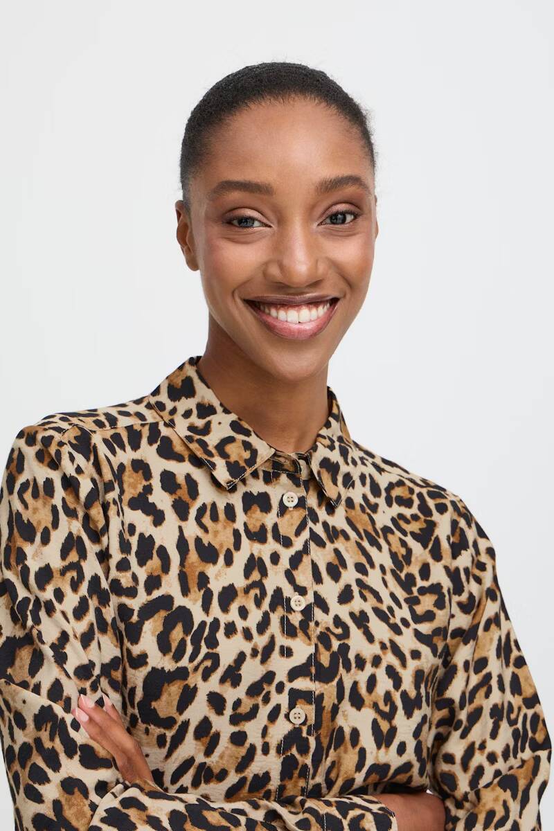 b.young Ihamma Shirt Humus Leopard Mix