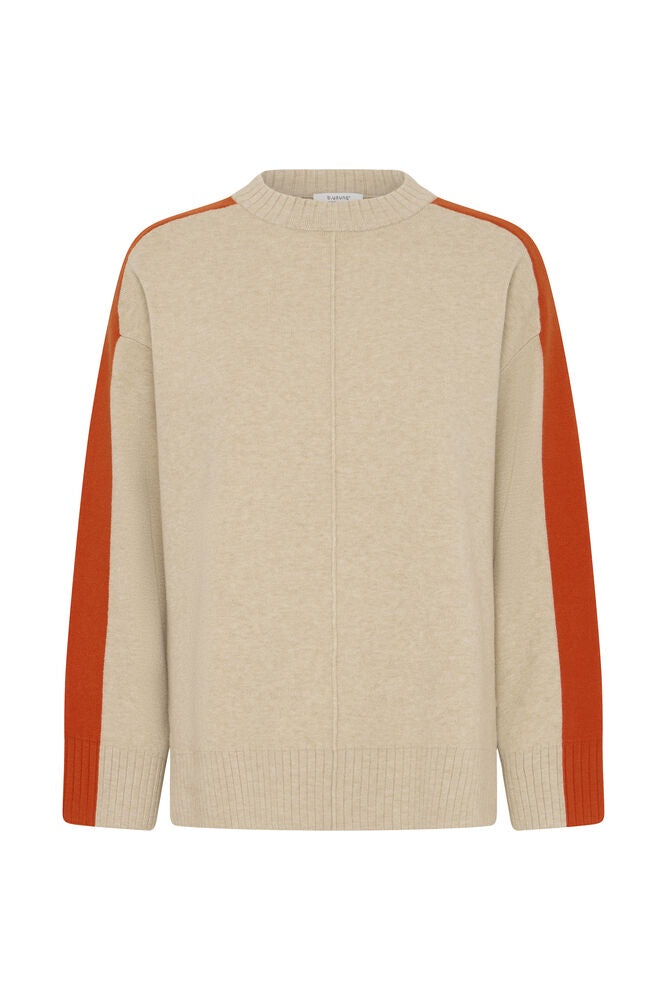 b.young Otari Contrast Jumper Humus Melange