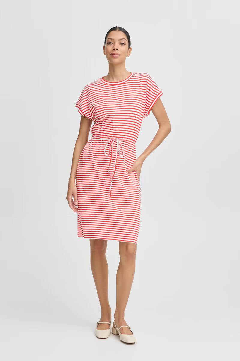 b.young Pandinna Jersey Dress Flame Stripe Mix