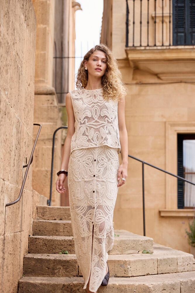 Fransa Prim Skirt Oatmeal