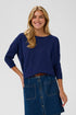 Saint Tropez Mila R-Neck Pullover Navy Peony