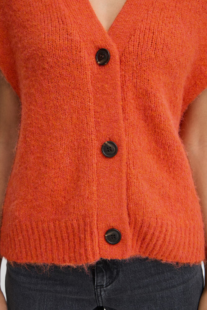 b.young Millers Button Vest Pureed Pumpkin Melange