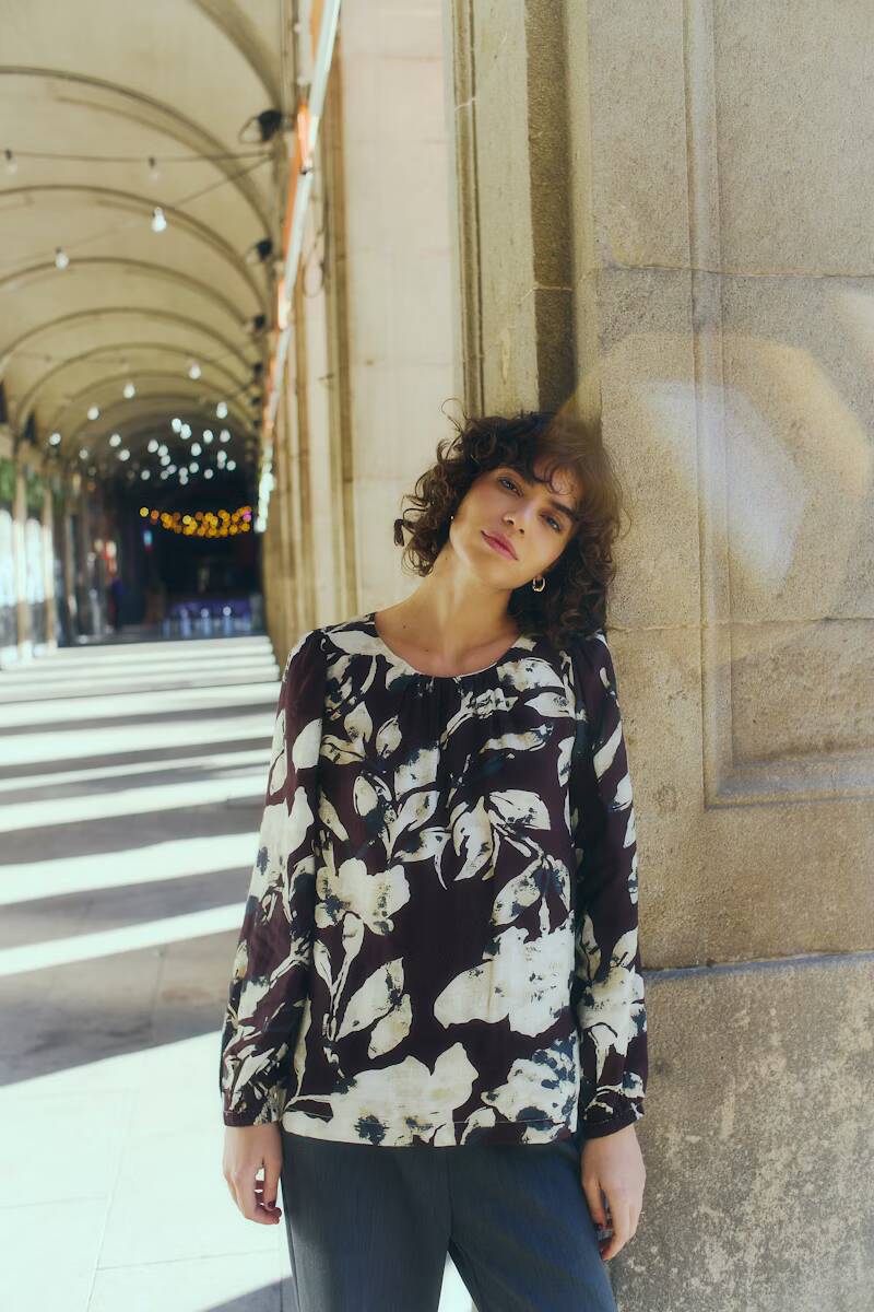 Fansa Ariana Blouse Dis Floral Fudge