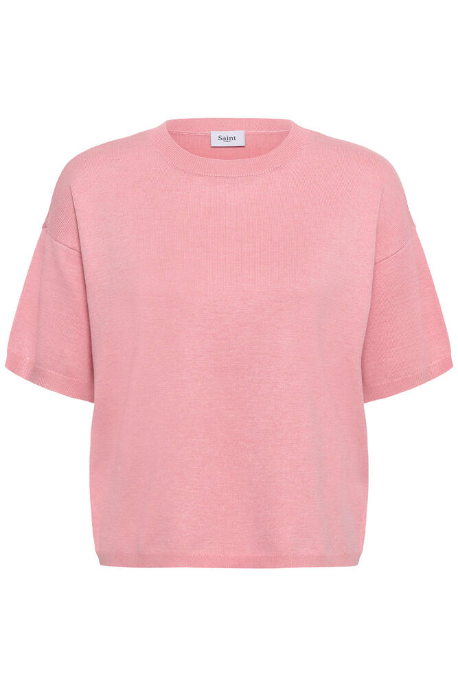 Saint Tropez Mila Boxy SS Pullover Cameo Pink Melange