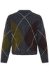 b.young Osmilla Cardigan Dark Grey Melange Argyle
