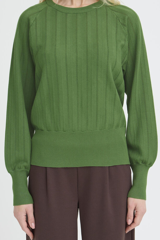b.young Mmorla Pointelle Jumper Artichoke Green