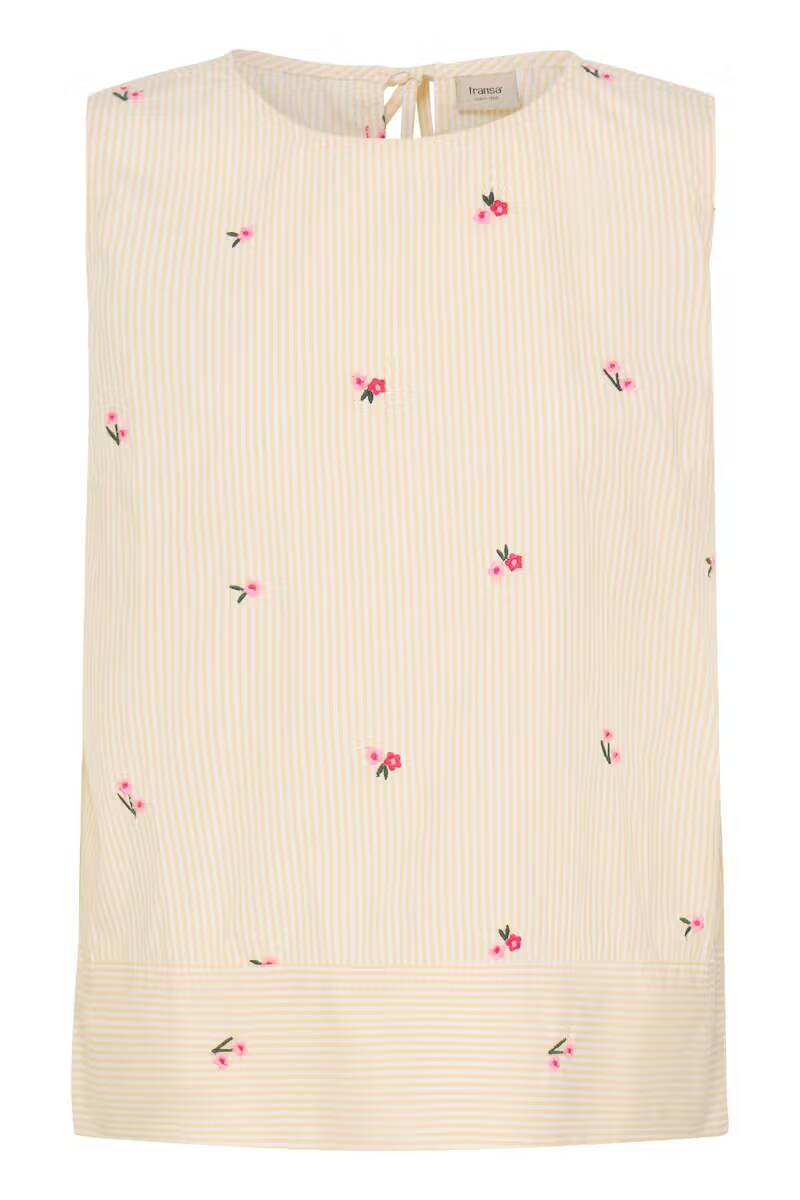 Fransa Bernie Blouse Yellow White Stripe Floral