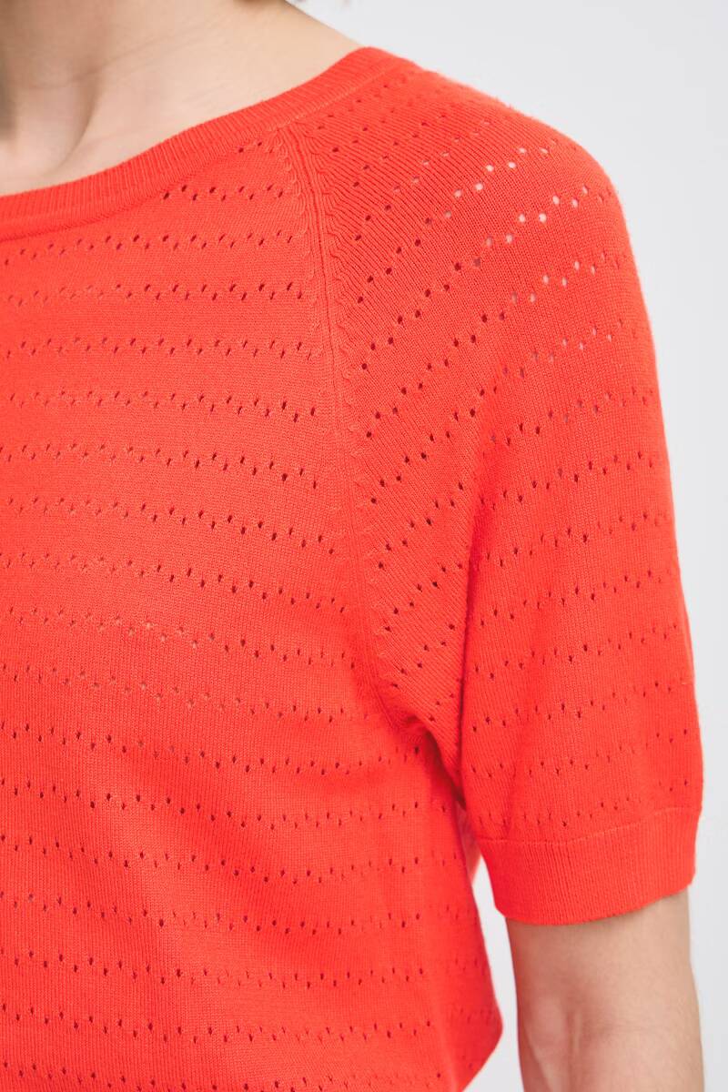 b.young Omanja Short Sleeve Jumper Flame Scarlet